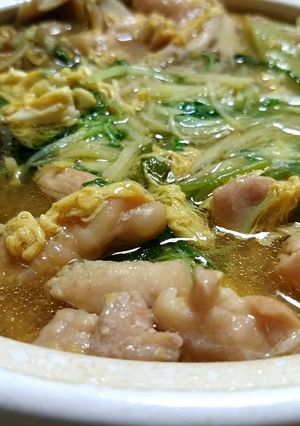 鶏と卵の とろとろ かきたま親子鍋-レシピのメイン写真