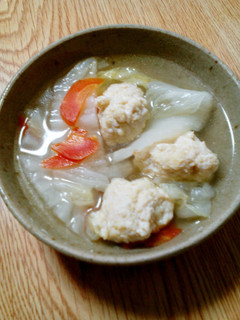 白菜と鶏団子のスープ-レシピのメイン写真
