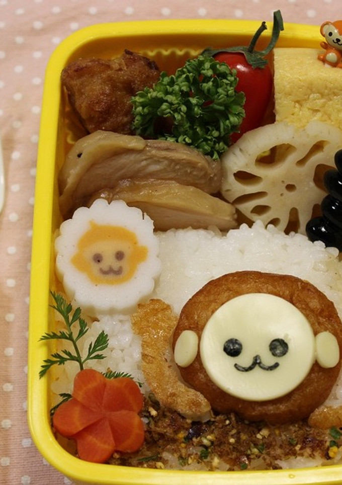 さつま揚げで簡単！♡おさるさん弁当-レシピのメイン写真