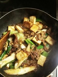 牛肉と厚揚げとネギのプルコギ炒め-レシピのメイン写真