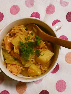 鮭じゃがバター炒飯風みそラーメン。-レシピのメイン写真