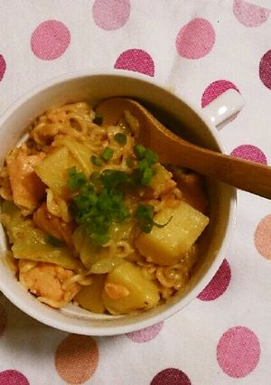 鮭じゃがバター炒飯風みそラーメン。-レシピのメイン写真