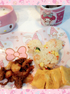 えびピラフと豚キムチ♡-レシピのメイン写真
