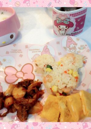 えびピラフと豚キムチ♡-レシピのメイン写真