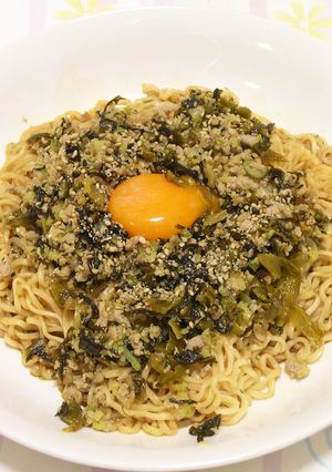 高菜豚そぼろ　ドライごまラーメン-レシピのメイン写真