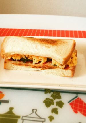 紫蘇とたまごのピザソースサンド-レシピのメイン写真