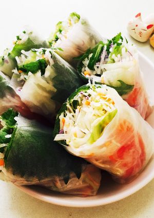 カット野菜で簡単★サーモンの生春巻き♬-レシピのメイン写真