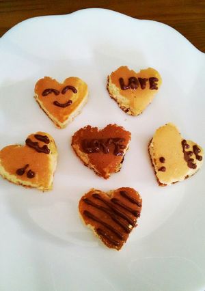 オーブンなしで簡単バレンタインパンケーキ-レシピのメイン写真