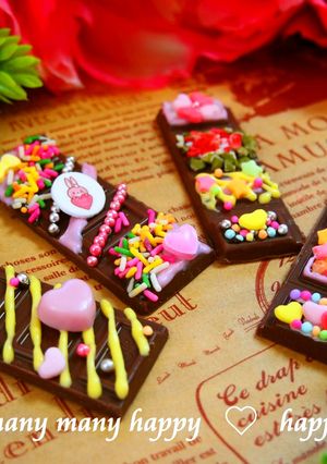 簡単!友チョコに✿板チョコデコ♡-レシピのメイン写真