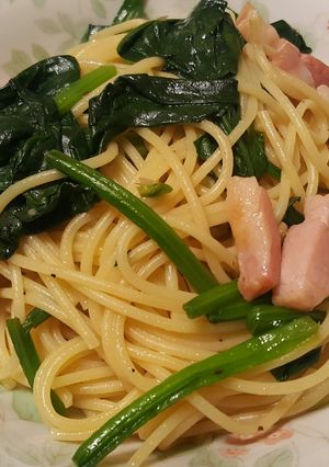 しゃき！ほうれん草と厚切ベーコンのパスタ-レシピのメイン写真