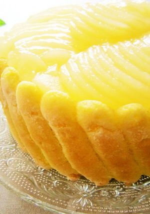 ふんわり洋梨ババロアのシャルロットケーキ-レシピのメイン写真