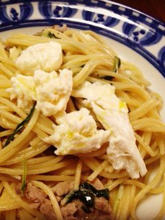 水菜と豚肉のパスタ-レシピのメイン写真