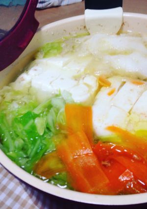 簡単！野菜たっぷり鳥ももリボン鍋♡-レシピのメイン写真