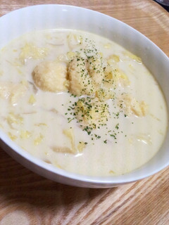 ふわふわもっちりお豆腐団子の豆乳スープ-レシピのメイン写真