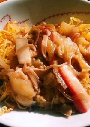 【節約】【時短】キノコのあんかけ焼きそば-レシピのメイン写真
