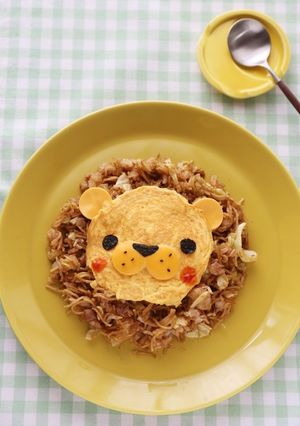 ライオンのオムそばめし＊キャラごはん-レシピのメイン写真