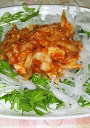 簡単❗水菜バリバリ、キムチサラダ-レシピのメイン写真