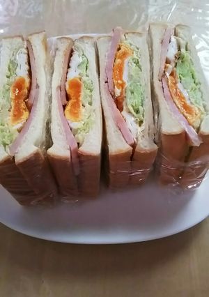 ハムエッグのサンドイッチ-レシピのメイン写真
