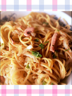 イカの塩辛とキャベツのスパゲッティ-レシピのメイン写真