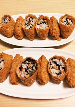 簡単リメイク！ひじきの煮物でおいなりさん-レシピのメイン写真