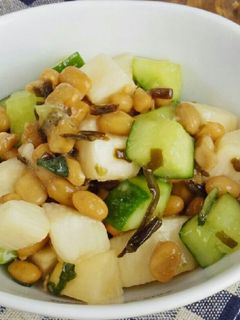☆簡単☆長芋と納豆の塩昆布サラダ-レシピのメイン写真