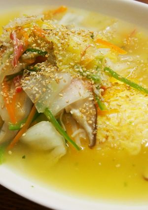 塩ラーメンで餡かけオムラーメン-レシピのメイン写真
