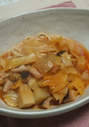 たけのこ入り★トマトスープパスタ-レシピのメイン写真