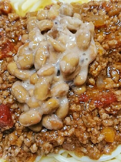 納豆ミートスパゲティ-レシピのメイン写真