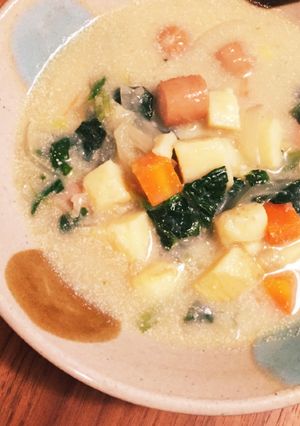 茅乃舎野菜だし 簡単 米粉で豆乳シチュー-レシピのメイン写真