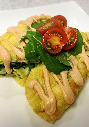 ルッコラととろけるチーズのオムレツ-レシピのメイン写真