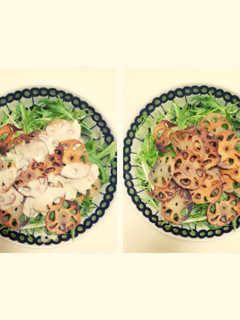 ザクザク食感!水菜とレンコンのサラダ-レシピのメイン写真