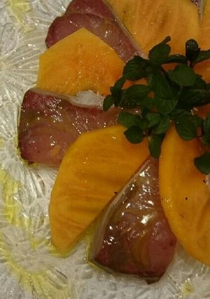 シェフおススメ！柿❤ぶりでカルパッチョ-レシピのメイン写真