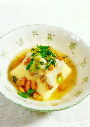 簡単☆たまご豆腐に、大根おろし&納豆♪-レシピのメイン写真