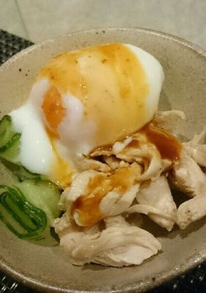 ササミときゅうりの温玉添え(о´∀`о)-レシピのメイン写真