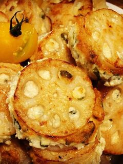 お豆腐つくねの蓮根はさみ焼き-レシピのメイン写真