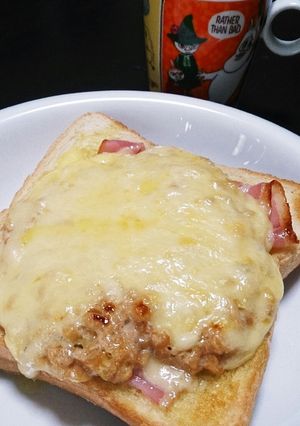 美味しい！納豆チーズベーコントースト！-レシピのメイン写真
