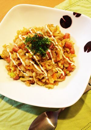 そば飯じゃないよ♡焼きうどん飯-レシピのメイン写真