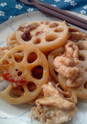 レンコンと豚肉のピリ辛煮-レシピのメイン写真