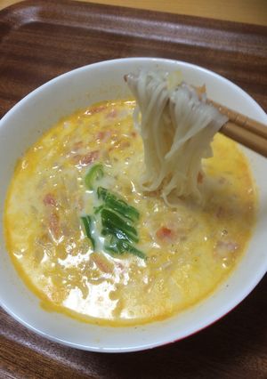 トマトのミルクスープ麺♡-レシピのメイン写真