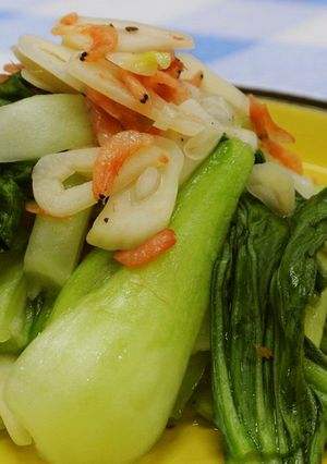 ベジ♪チンゲン菜と桜えびのガーリック風味-レシピのメイン写真