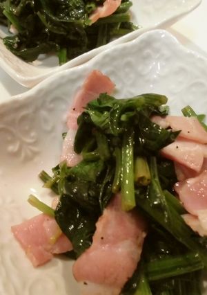 ほうれん草とベーコン炒め-レシピのメイン写真