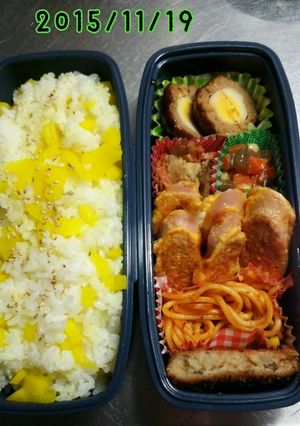 卵入りハンバーグ(旦那の弁当)-レシピのメイン写真