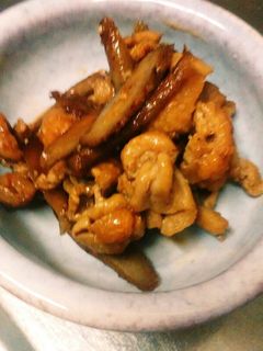 【節約】鶏皮とごぼうの照り焼き-レシピのメイン写真