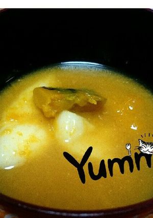 かぼちゃとお餅の味噌汁-レシピのメイン写真