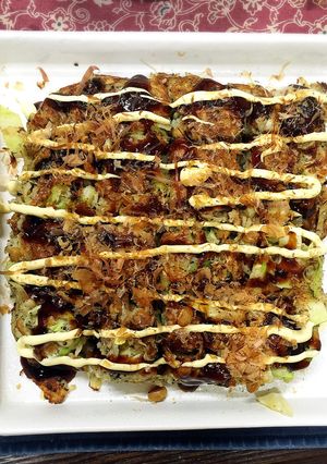 小麦粉不使用✨低カロ四角いお好み焼き♪-レシピのメイン写真