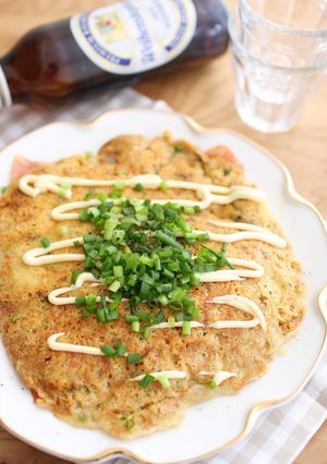 簡単!味噌ラーメンでピザ風お好み焼き-レシピのメイン写真