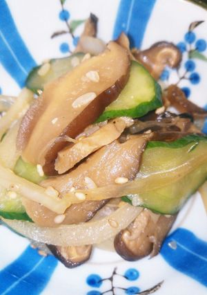 常備食　キュウリと椎茸の炒め物-レシピのメイン写真