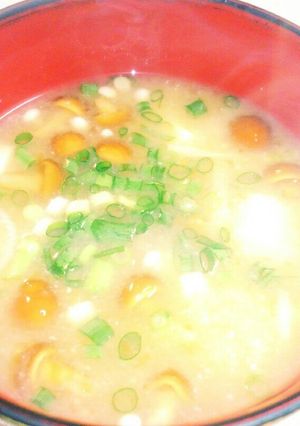 なめことえのき茸とお豆腐のお味噌汁-レシピのメイン写真