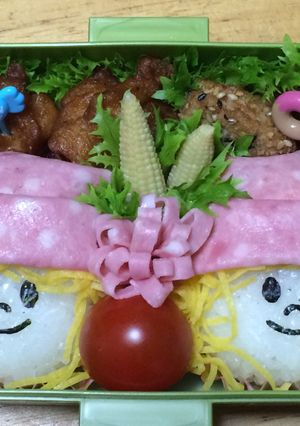 キャラ弁 帽子をかぶった女の子-レシピのメイン写真