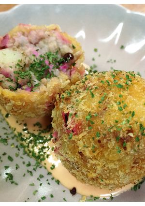 お弁当にも☆メンチコロッケ☆赤しば入り-レシピのメイン写真
